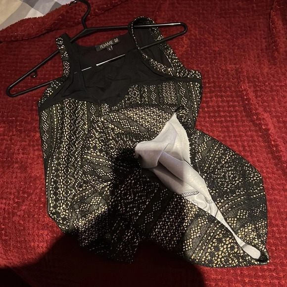 Femme vintage 80s Style sheer shiny detail lace cocktail mini body con dress - Picture 10 of 13